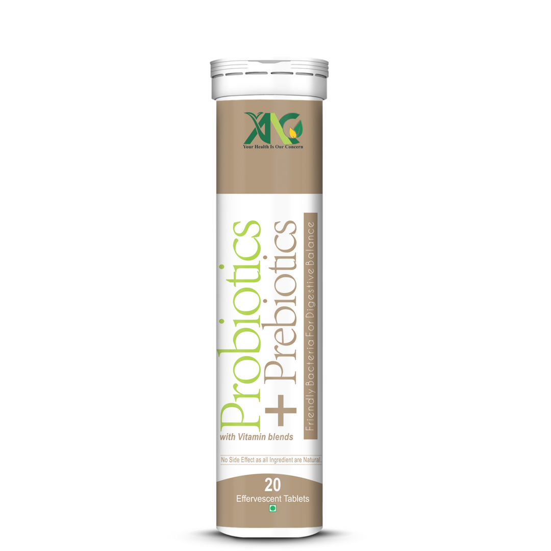 ANC Probiotics & Prebiotics Plant Based | 50 Billion CFU 6 Strains Men & Women for Better Immunity, Digestion And Prebiotic Fiber For Gut Health 20 Effervescent Tablets