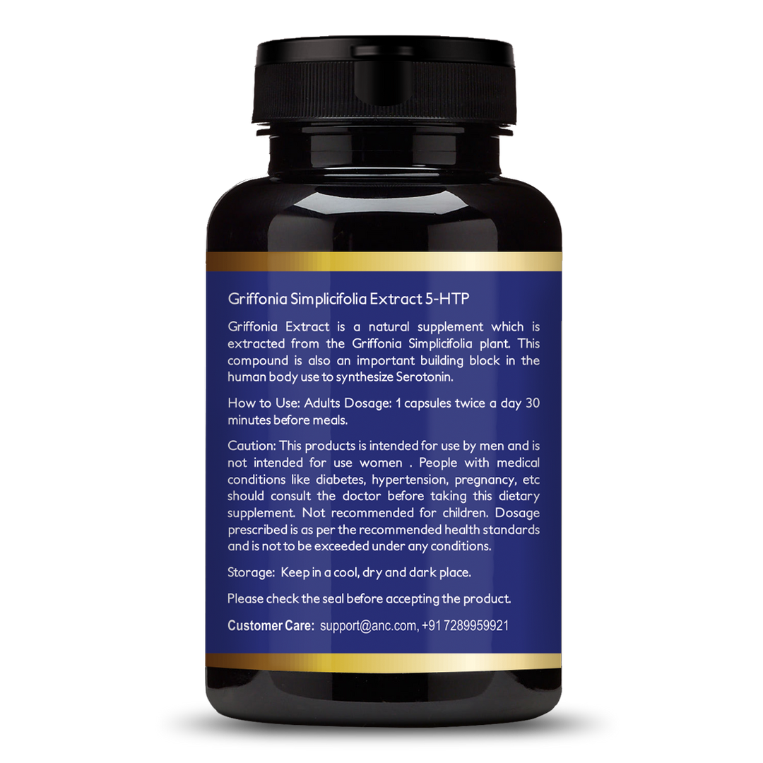 ANC 100% Natural Griffonia Simplicifolia Extract 5-Htp - 60 Veg Capsules