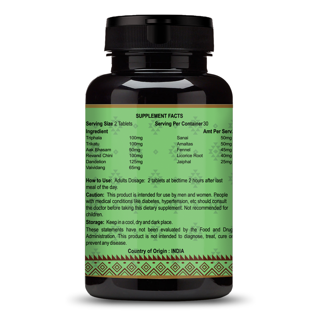 ANC Constipation Fast Relief Medicine | Ayurvedic Colon Cleanser For Gut health | Natural Laxative Haritaki Castor Oil Improves Digestion |Goodbye Isabgol, Powder, Triphala | (60 Tablets)