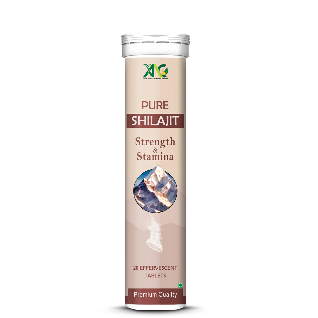ANC Himalayan Shilajit for Men Pure Original Shilajit/Shilajeet with Ashwagandha Effervescent Tablets for Stamina & Performance (20 Tablet)