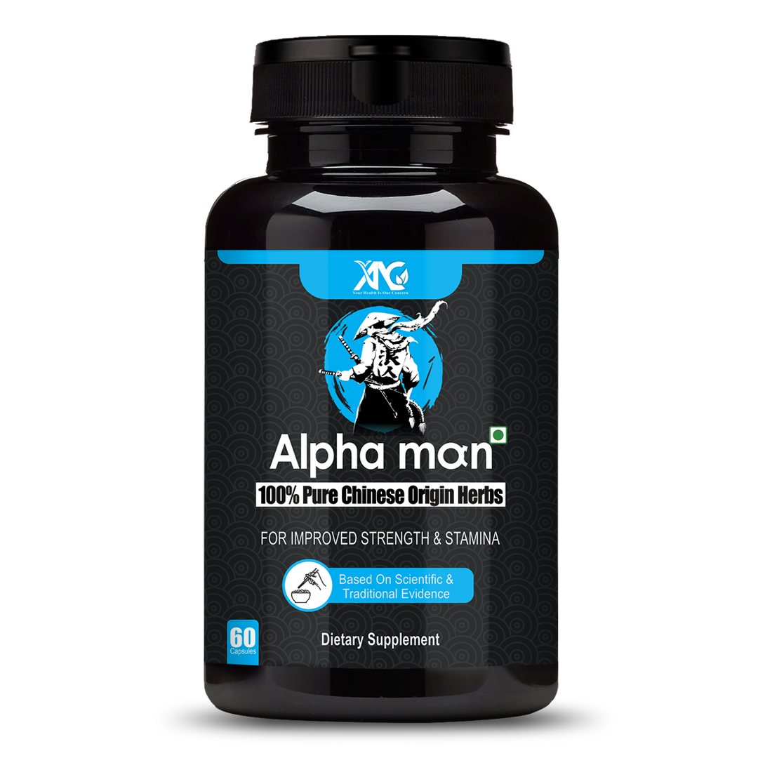 ANC Alpha Man for Men | Stamina Booster & Energy Support | Enhances Performance, Vitality & Strength | Muscle & Endurance Support | Enriched with Saponins | 60 Capsule