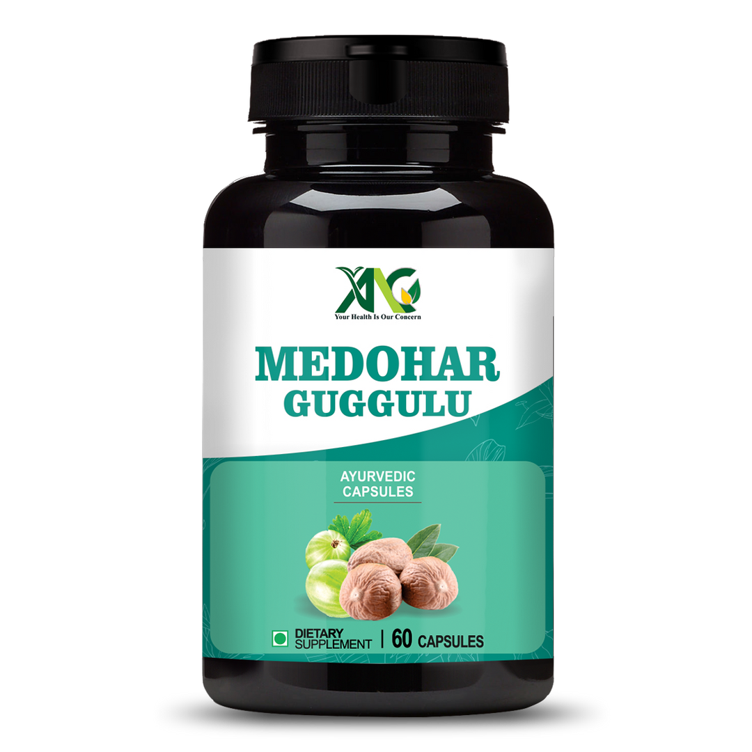 ANC Medohar Guggulu Ayurvedic Capsule. Enriched with Guggulu, Triphala, Trikatu, Castor. 1 Bottle, 60 Capsules