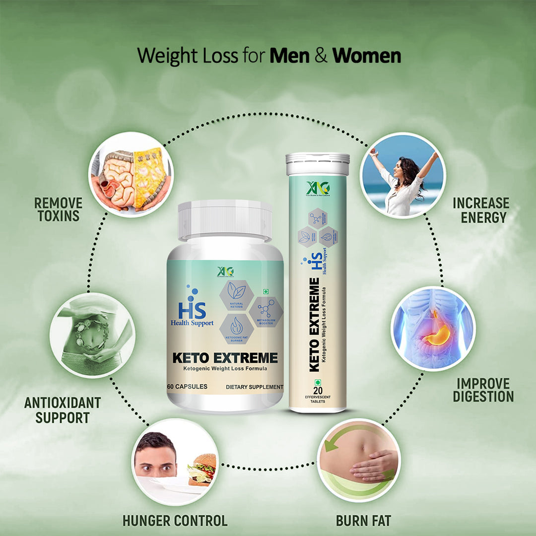 ANC Keto Extreme 60 Capsules & Effervescent Water Soluble 20 Tablets Ketogenic Weight Loss Formula with Garcinia Cambogia Extract Fat Burner | Metabolism Booster