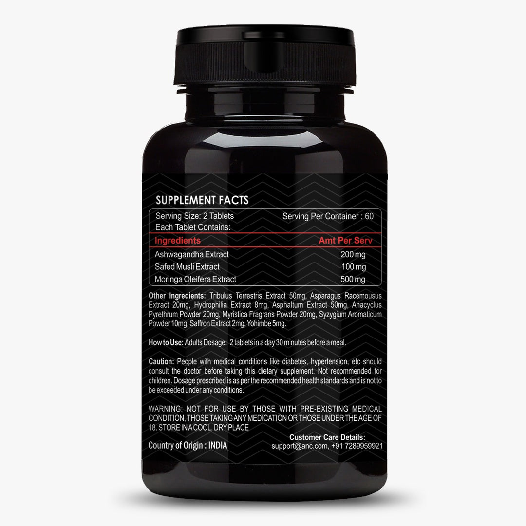 ANC LongZilla Testosterone Supplement For Men Energy, Stamina & Muscle Growth  (60 Tablets)