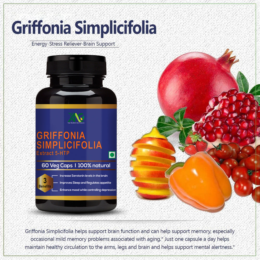 ANC 100% Natural Griffonia Simplicifolia Extract 5-Htp - 60 Veg Capsules