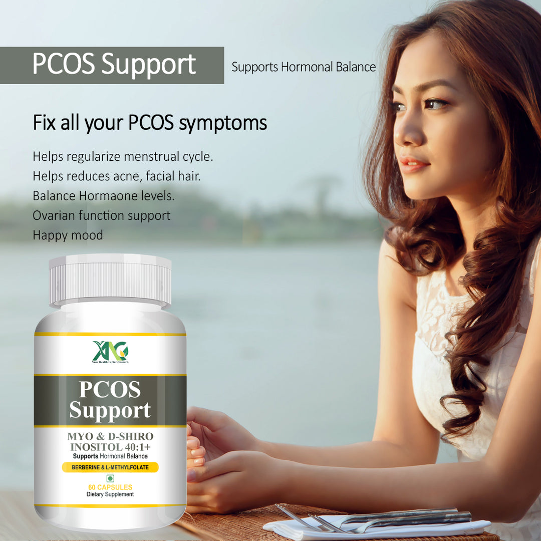 ANC PCOS Supplement - 40:1 Ratio 2000mg Myo-Inositol to 50mg with PCOS Vitamins & Minerals for women 60 Capsules