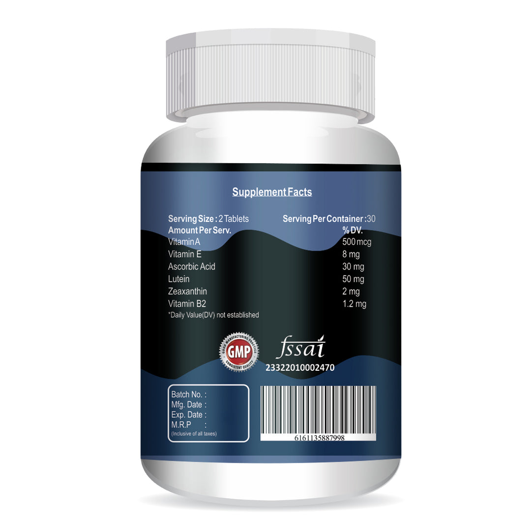 ANC Vision Eye Vitamins good for Eyes with Lutein & Zeaxanthin | Fights Low Eye Vision, Dry Eyes & Retina Health Protects from UV & Blue Light Defence 60 Tablets
