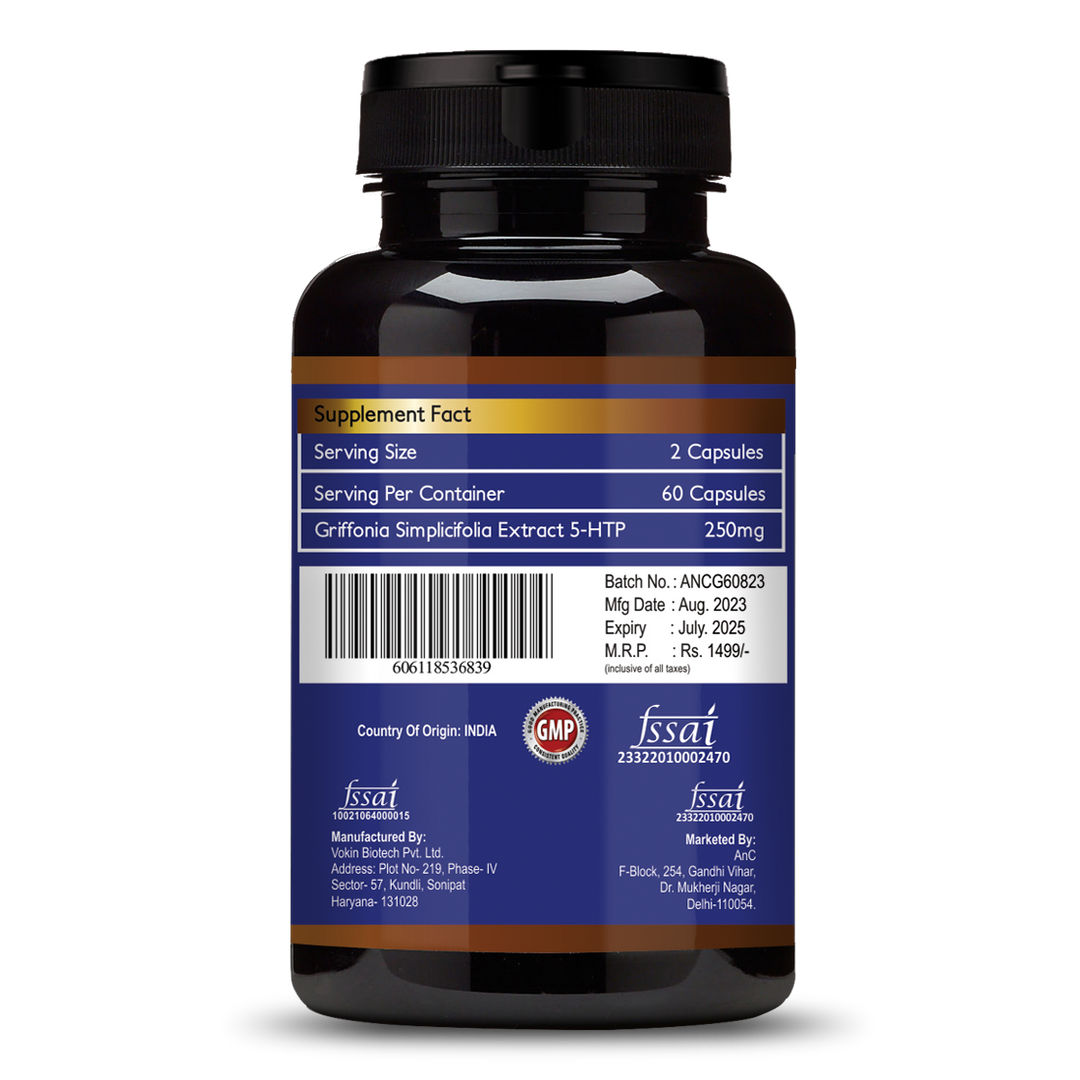 ANC 100% Natural Griffonia Simplicifolia Extract 5-Htp - 60 Veg Capsules