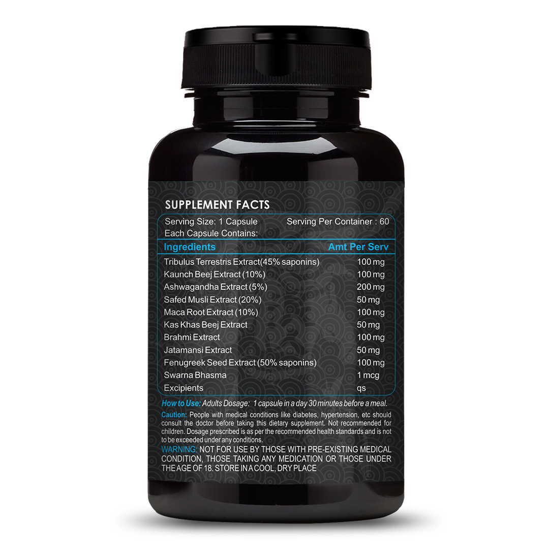 ANC Alpha Man for Men | Stamina Booster & Energy Support | Enhances Performance, Vitality & Strength | Muscle & Endurance Support | Enriched with Saponins | 60 Capsule