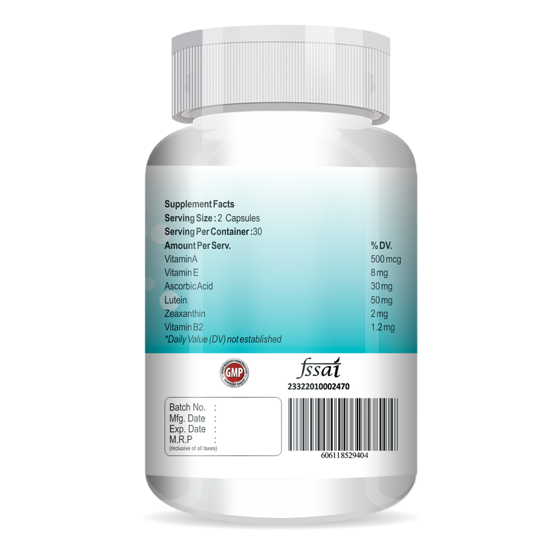 ANC Crystalix Eye Supplement Lutein, Zeaxanthin, Vitamin A, Vitamin B2, Vitamin E Support Eye Health, Helps in Improve Vision, Kids & Adults, Digital Safe Guard, Blue Light, Veg 60 Capsules