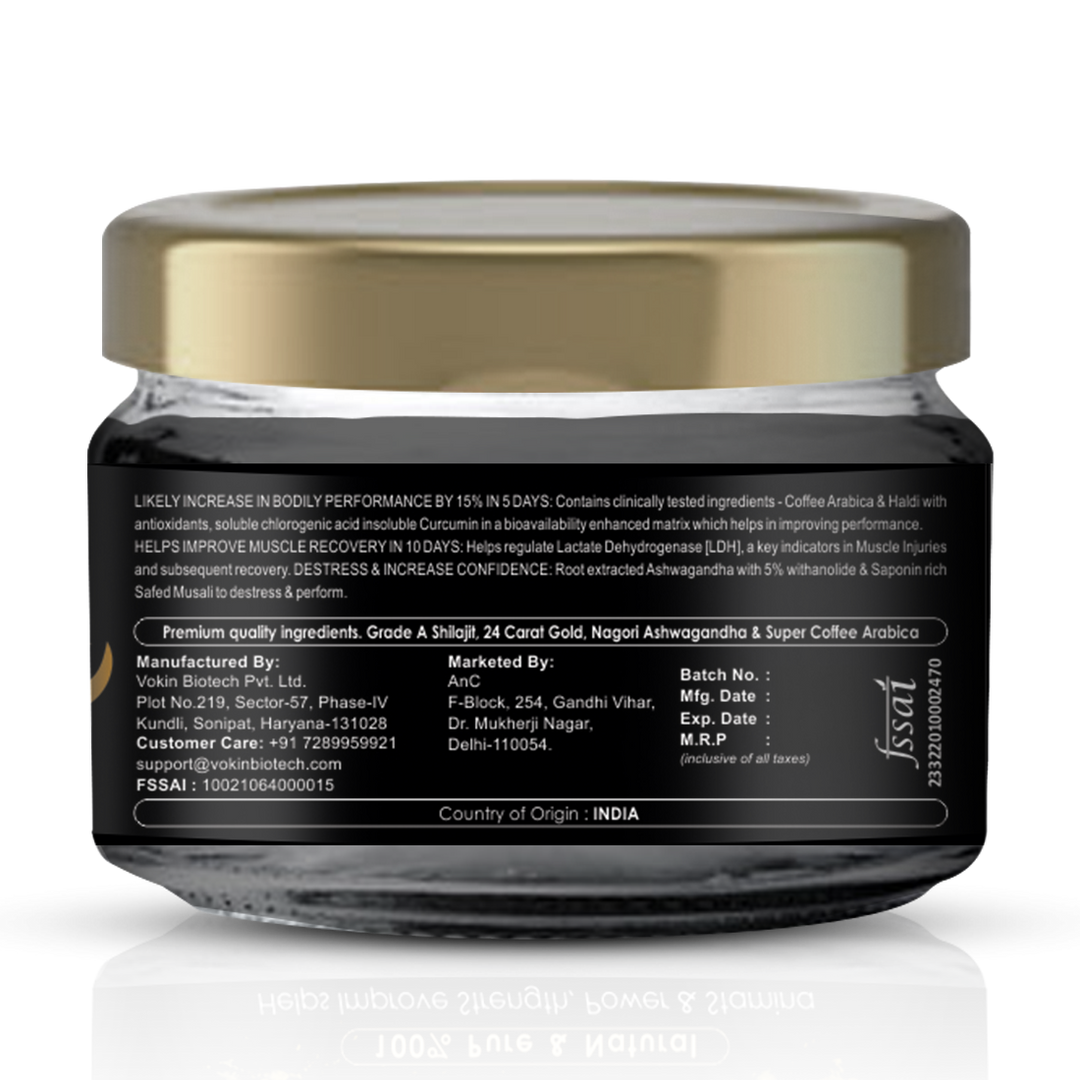 ANC Original & Pure Natural A Grade Himalayan Shilajit Resin -24 Carat Gold, Nagori Ashwagandha Roots, Coffee Arabica, Haldi- Helps in Boost Energy Level, Stamina, Immunity-20 gms