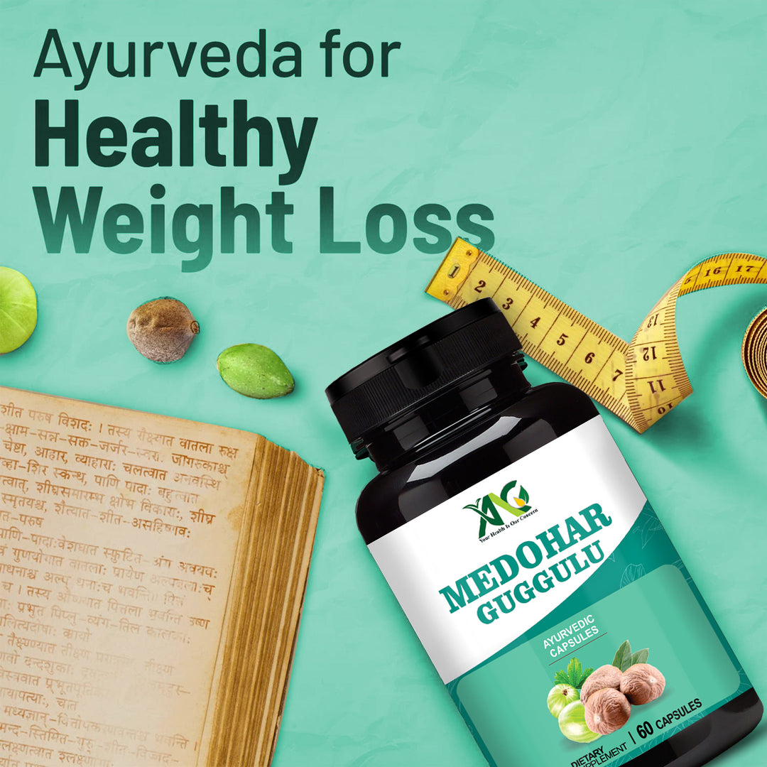 ANC Medohar Guggulu Ayurvedic Capsule. Enriched with Guggulu, Triphala, Trikatu, Castor. 1 Bottle, 60 Capsules