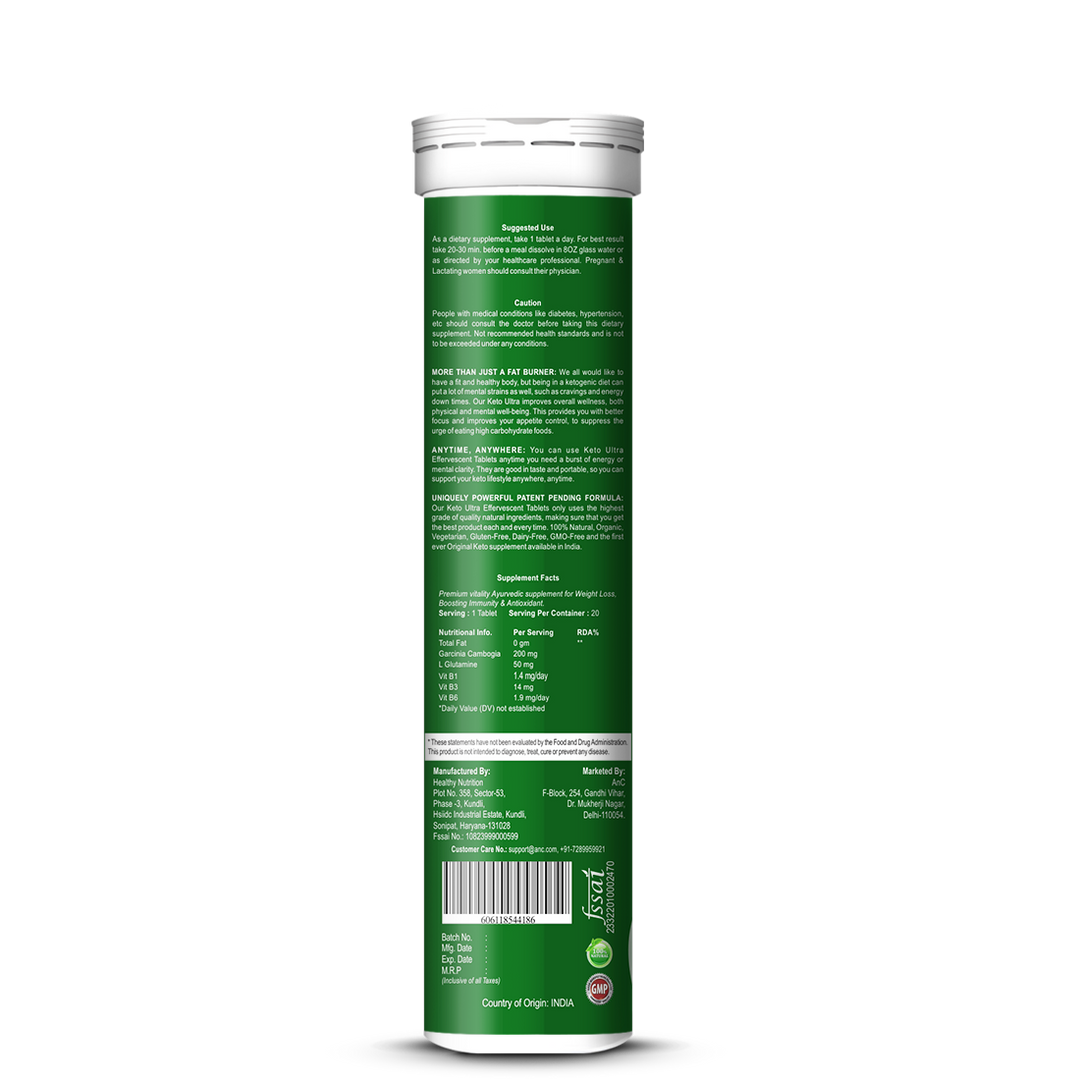 ANC Keto Ultra For Weight Loss & Body Fat Reduction With Effervescent Water Soluble (20 Tablets)