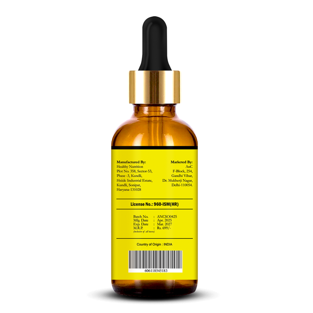 ANC Spartin Oil for Men | Stamina Booster & Energy Support | Enhances Performance, Vitality & Strength | Muscle & Endurance Support | Enriched with Saponins 30 ML