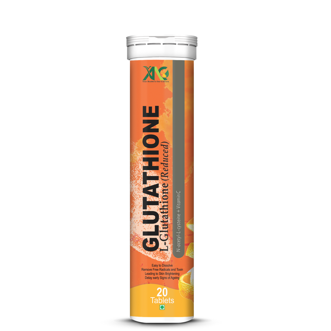 ANC L-Glutathione 600mg With Vitamin C for Glowing Skin, Antioxidants, Skin Lightening,Detoxification Pigmentation, and Tan Removal For Men & Women- 20 Effervescent Tablets
