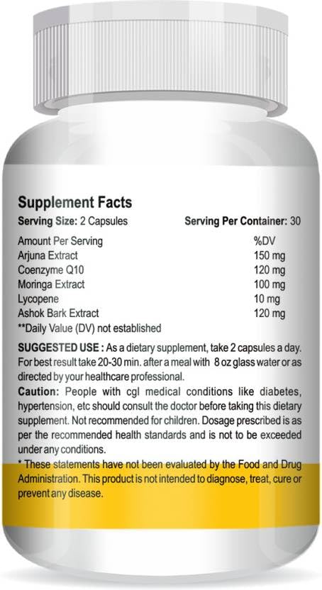 ANC CARDIOTENS & CARDIOTENS PLUS WIth Arjuna Extract & Moringa Extract For Heart Health Supplement, Antioxidants 60 Capsules (Pack of 2)