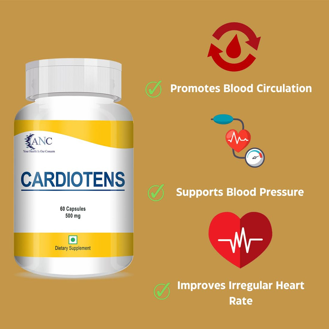 ANC CARDIOTENS & CARDIOTENS PLUS WIth Arjuna Extract & Moringa Extract For Heart Health Supplement, Antioxidants 60 Capsules (Pack of 2)