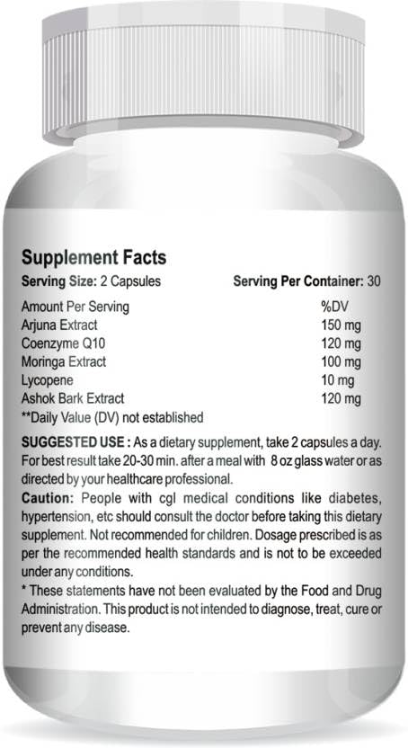 ANC CARDIOTENS & CARDIOTENS PLUS WIth Arjuna Extract & Moringa Extract For Heart Health Supplement, Antioxidants 60 Capsules (Pack of 2)