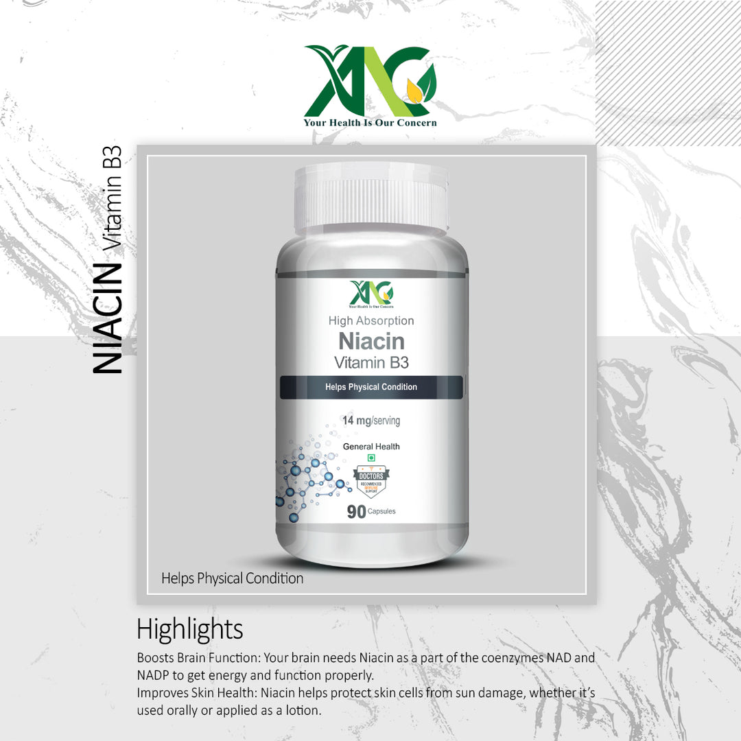 ANC Niacin Vitamin B3 for Vascularity & Increase Cellular Energy 90 Veg Capsules