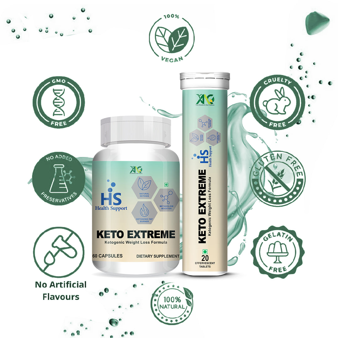 ANC Keto Extreme 60 Capsules & Effervescent Water Soluble 20 Tablets Ketogenic Weight Loss Formula with Garcinia Cambogia Extract Fat Burner | Metabolism Booster