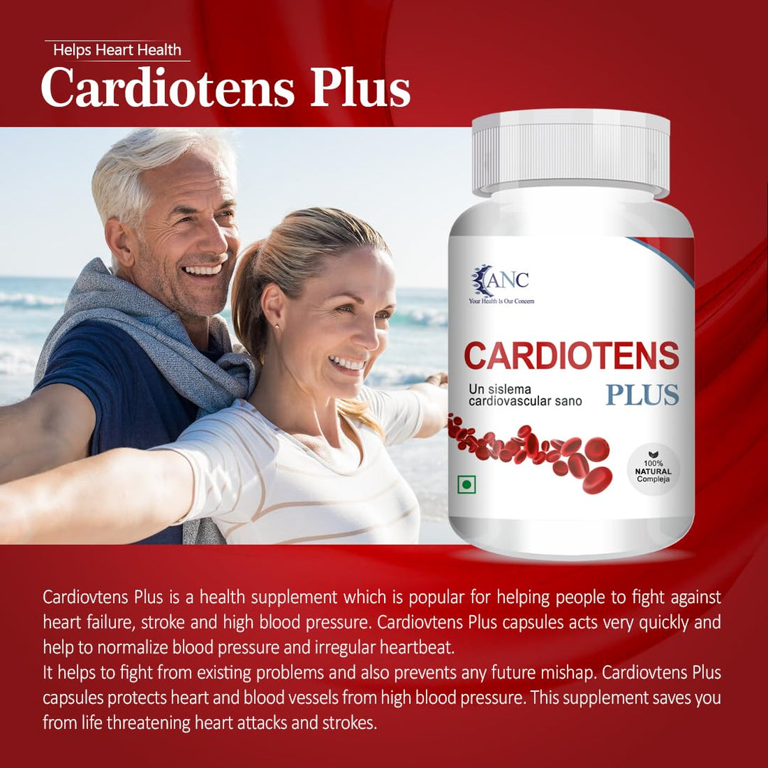 ANC CARDIOTENS & CARDIOTENS PLUS WIth Arjuna Extract & Moringa Extract For Heart Health Supplement, Antioxidants 60 Capsules (Pack of 2)