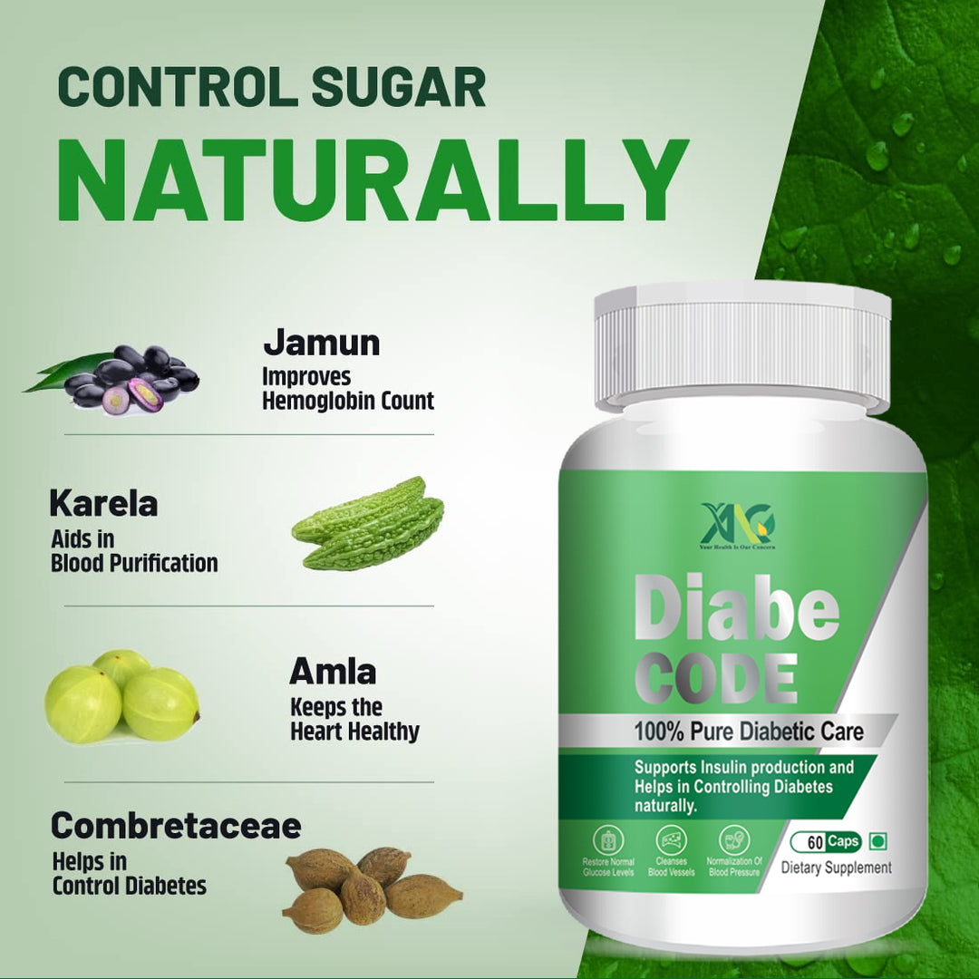 ANC DiabeCode 750mg (60 Capsules) Support Endocrine Health & Diabetes Control Insulin Resistance | Supports Healthy Energy | Normalize Blood Sugar