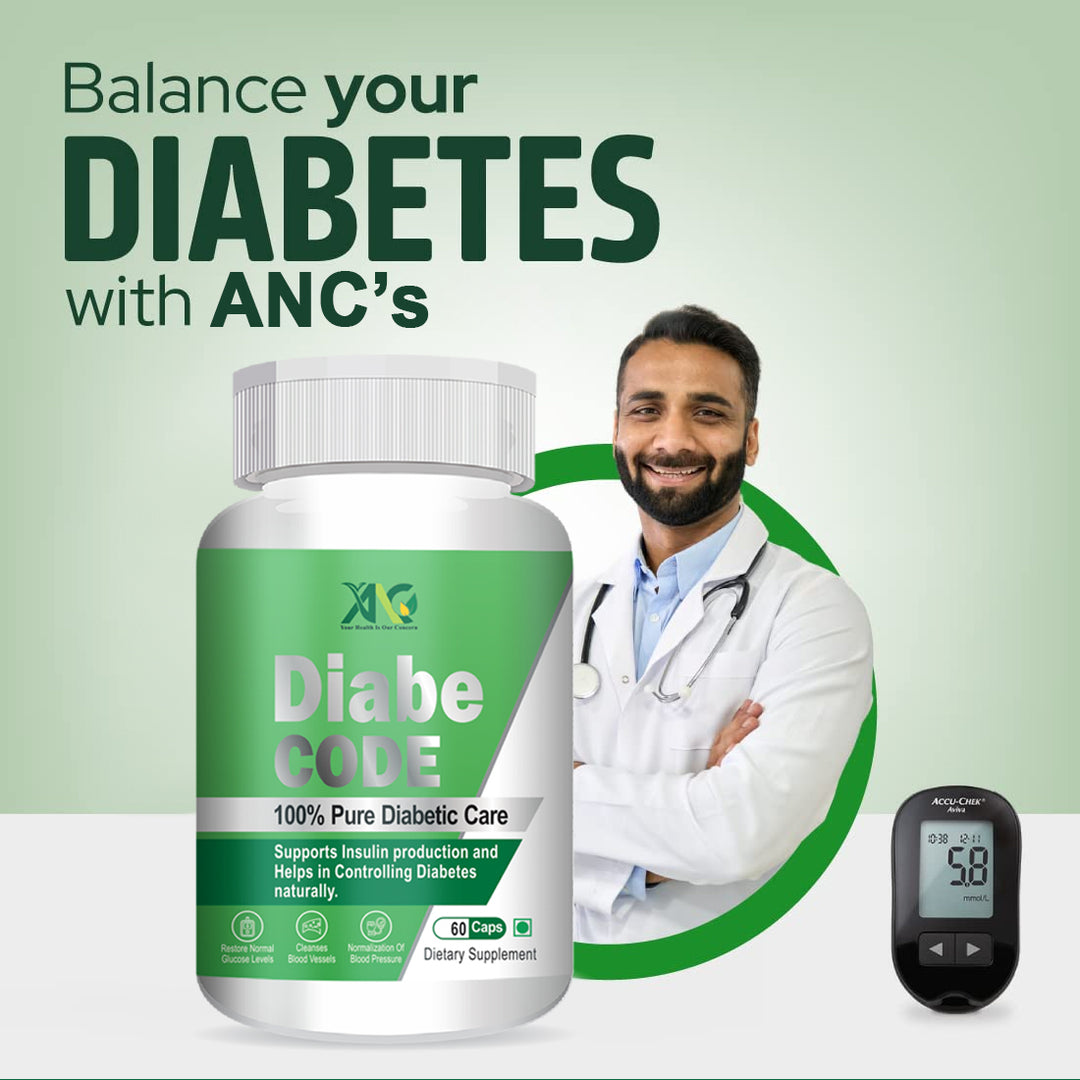 ANC DiabeCode 750mg (60 Capsules) Support Endocrine Health & Diabetes Control Insulin Resistance | Supports Healthy Energy | Normalize Blood Sugar