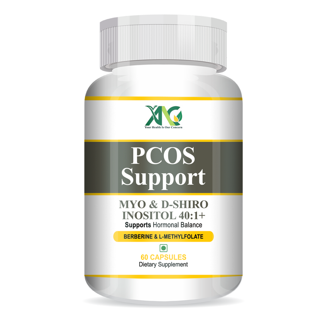 ANC PCOS Supplement - 40:1 Ratio 2000mg Myo-Inositol to 50mg with PCOS Vitamins & Minerals for women 60 Capsules