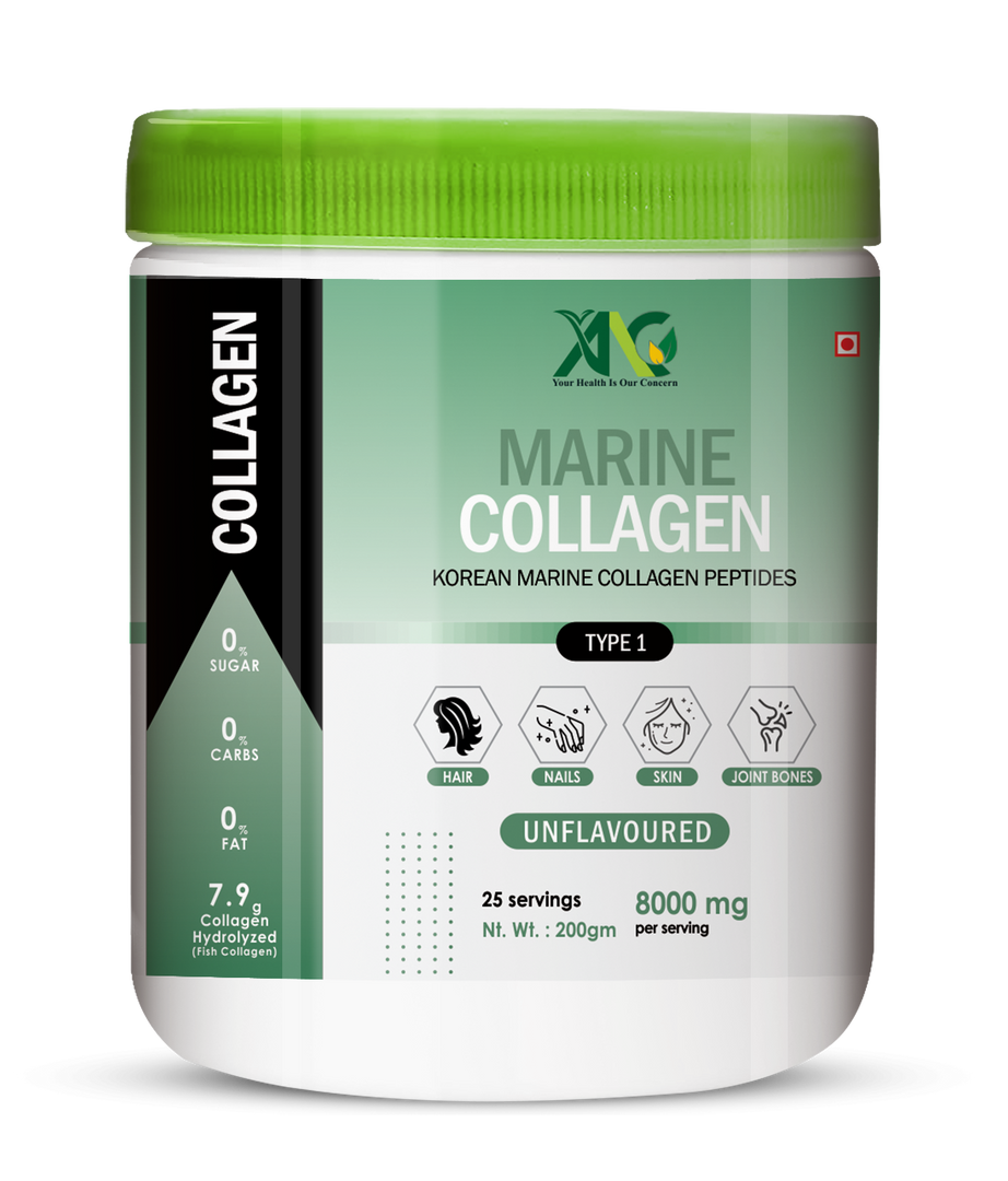 ANC Korean Marine Collagen Powder | Marine Collagen Supplements For Women And Men | Skin Radiance Collagen (200 Gram Unflavoured)