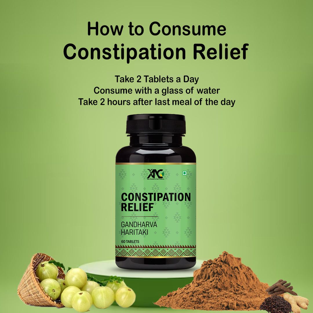 ANC Constipation Fast Relief Medicine | Ayurvedic Colon Cleanser For Gut health | Natural Laxative Haritaki Castor Oil Improves Digestion |Goodbye Isabgol, Powder, Triphala | (60 Tablets)