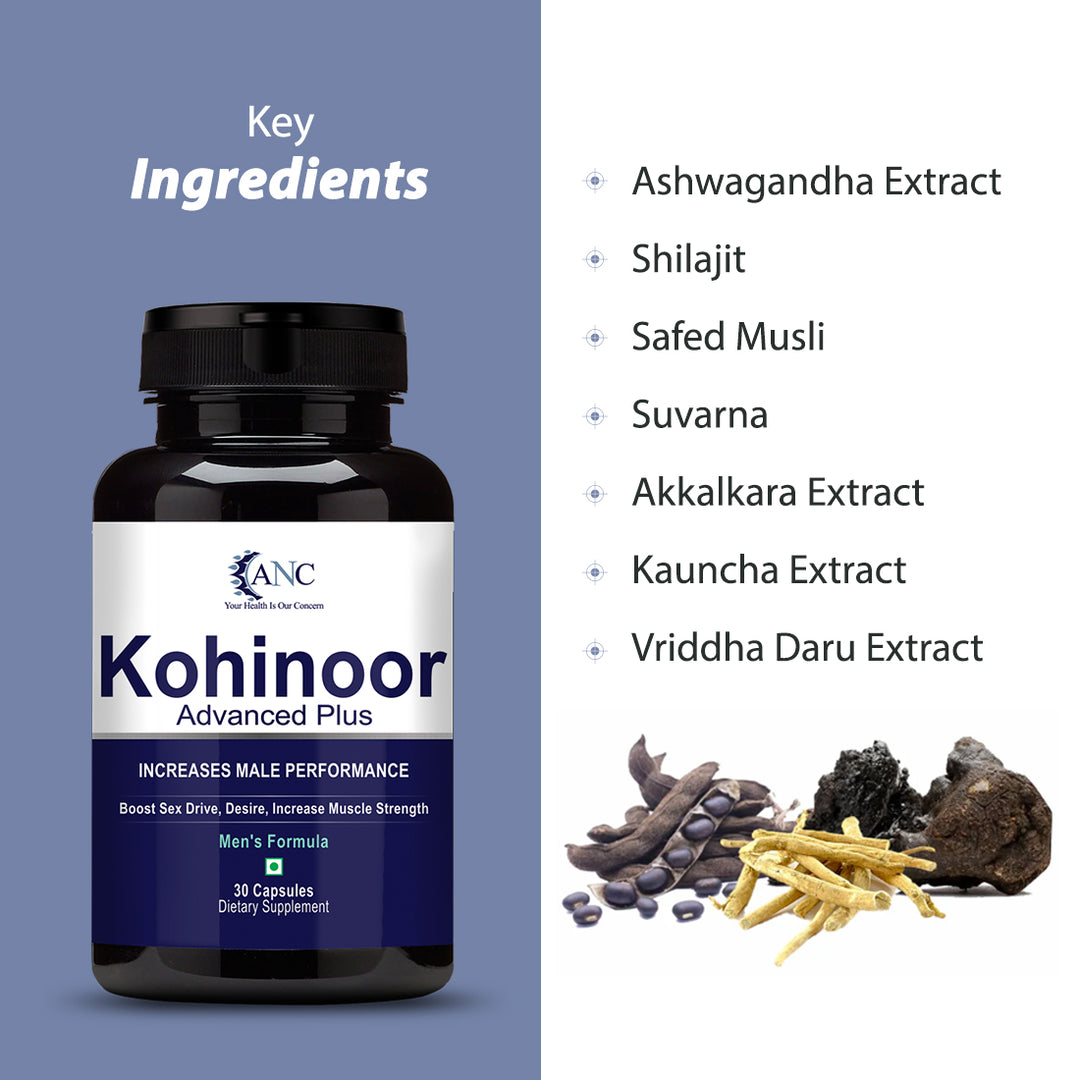 ANC Kohinoor Advance Plus Veg 30 Capsules Help In Support Men Health